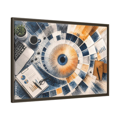 Main Mockup. Office Color Wheel shown as framed canvas print
