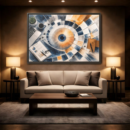Mockup 2. Office Color Wheel shown as framed canvas print
