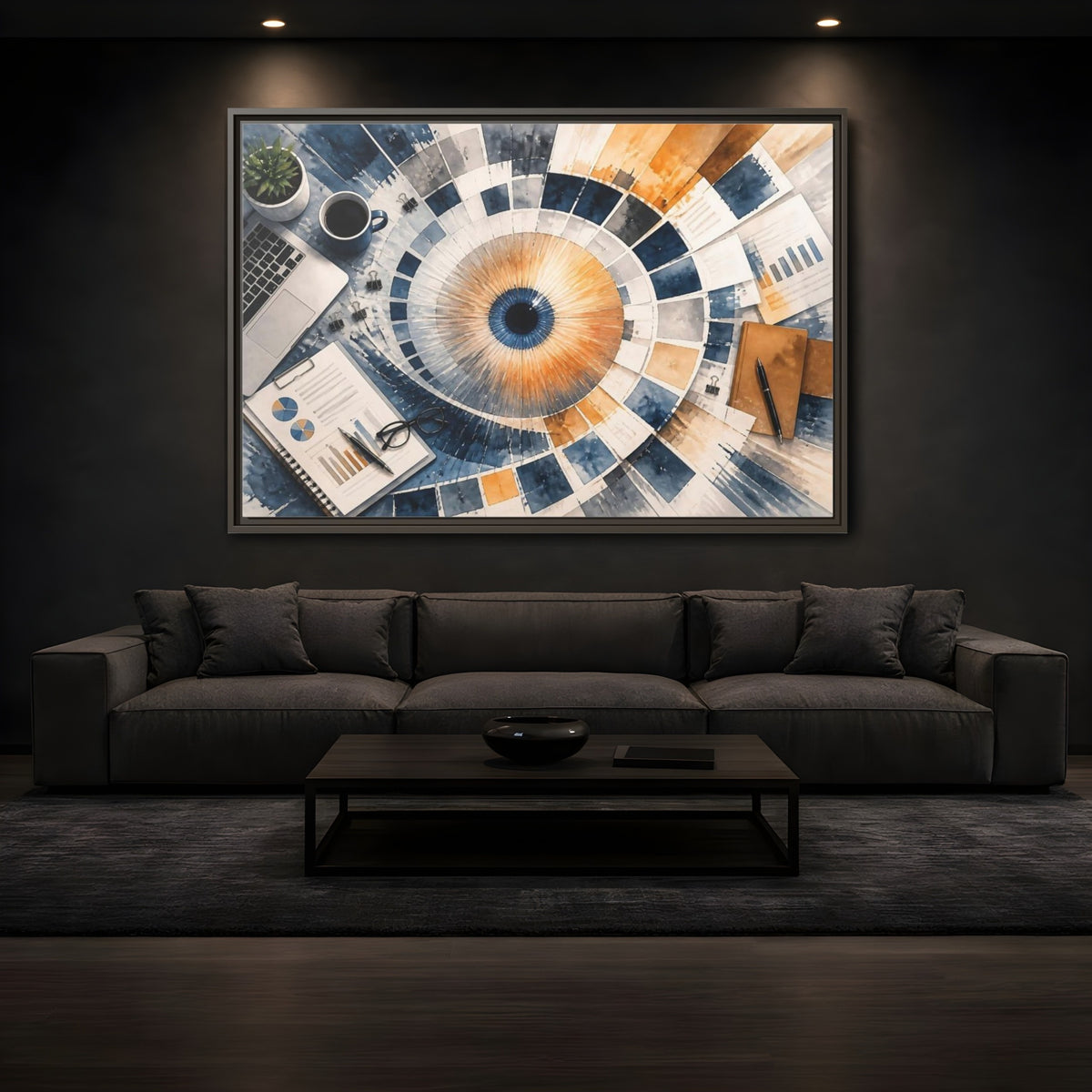 Mockup 3. Office Color Wheel shown as framed canvas print