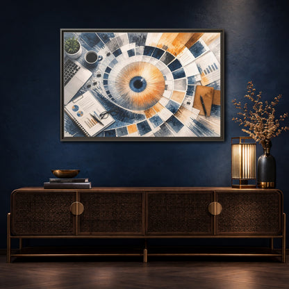 Mockup 4. Office Color Wheel shown as framed canvas print