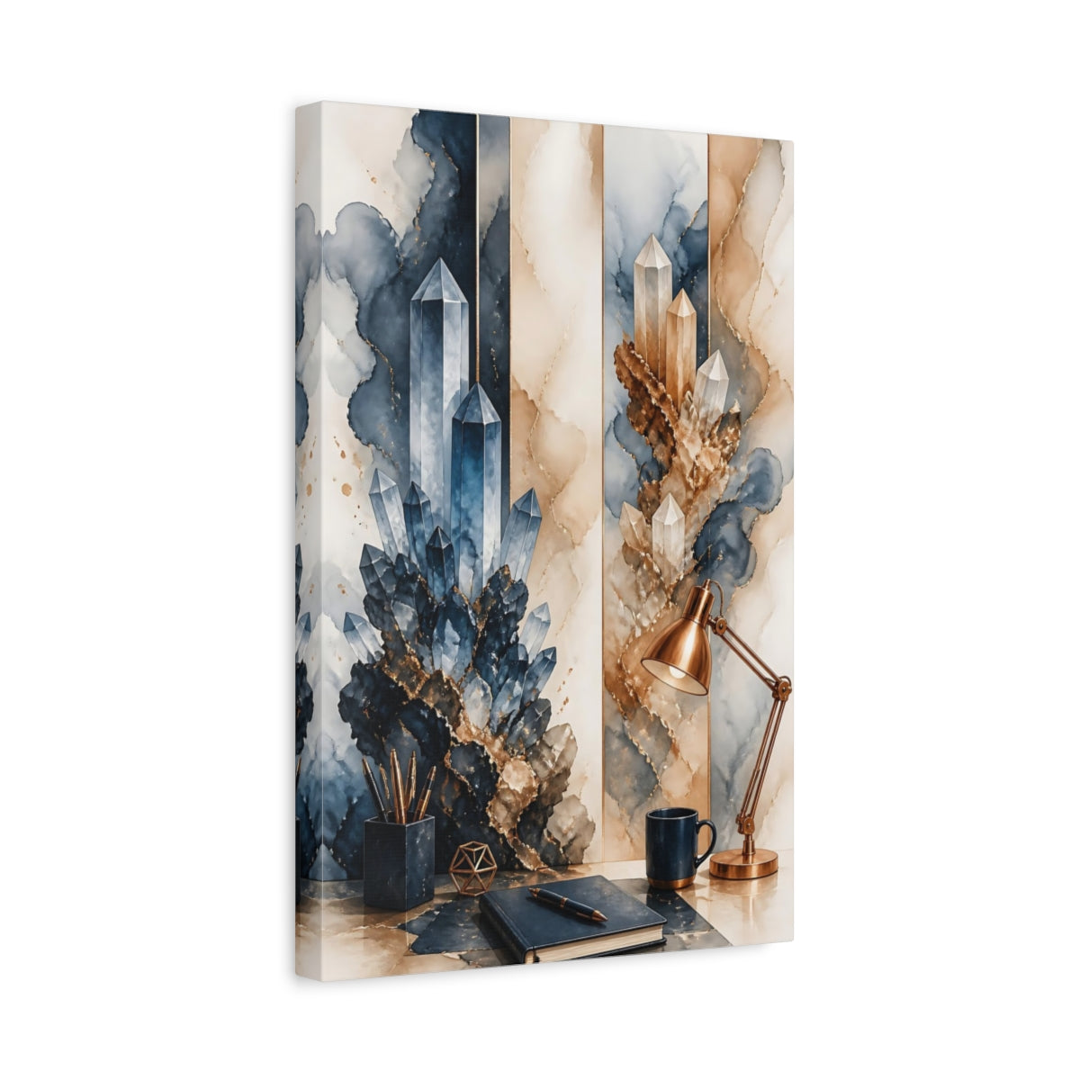 Side Mockup 4. Office Crystal Cluster shown as canvas print