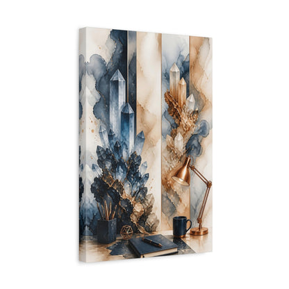 Side Mockup 4. Office Crystal Cluster shown as canvas print