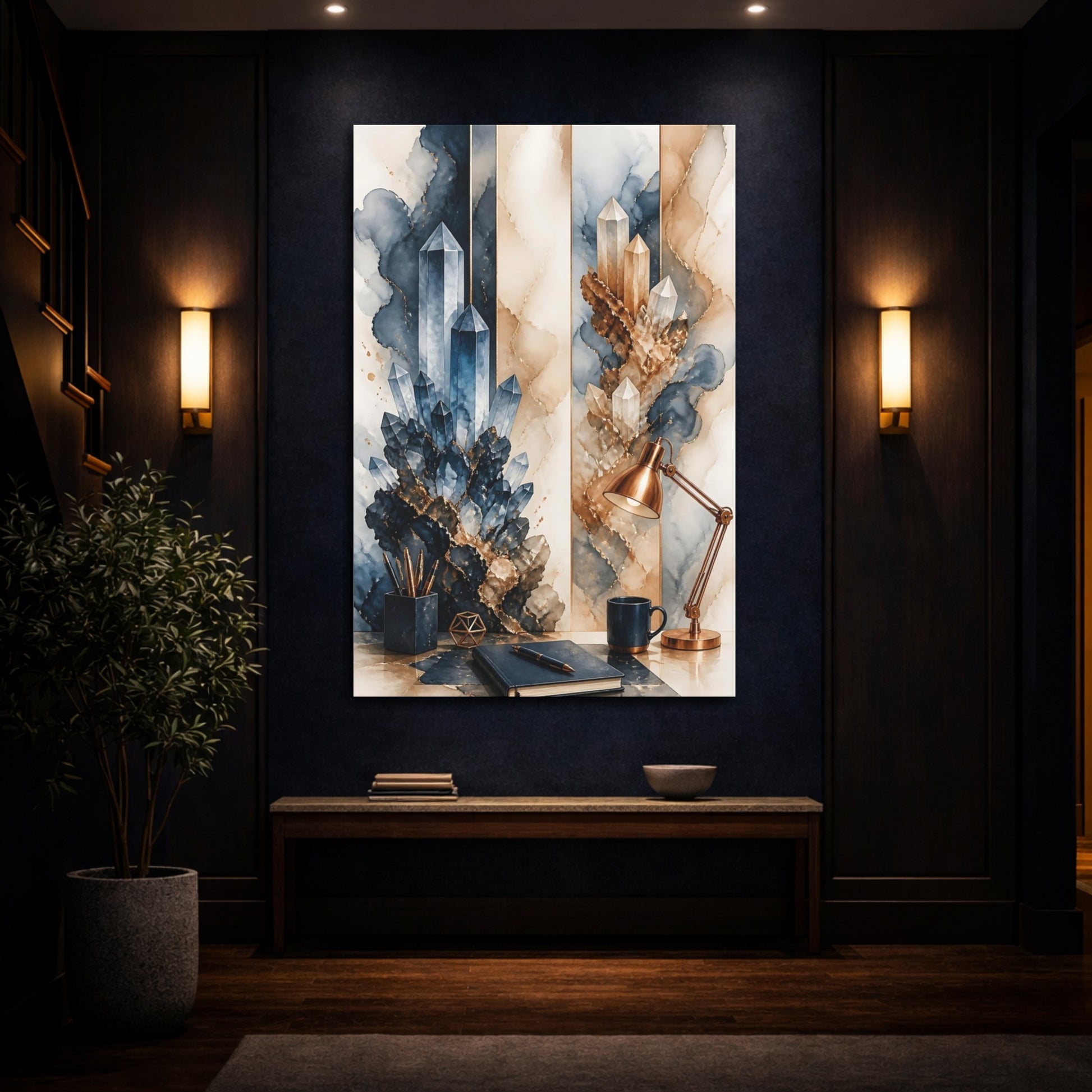Mockup 4. Office Crystal Cluster shown as canvas print