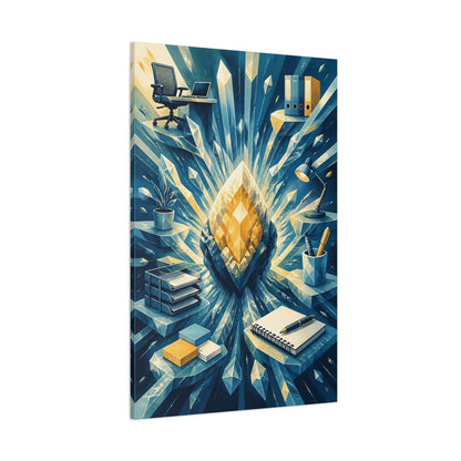 Side Mockup 1. Office Crystal Core shown as canvas print