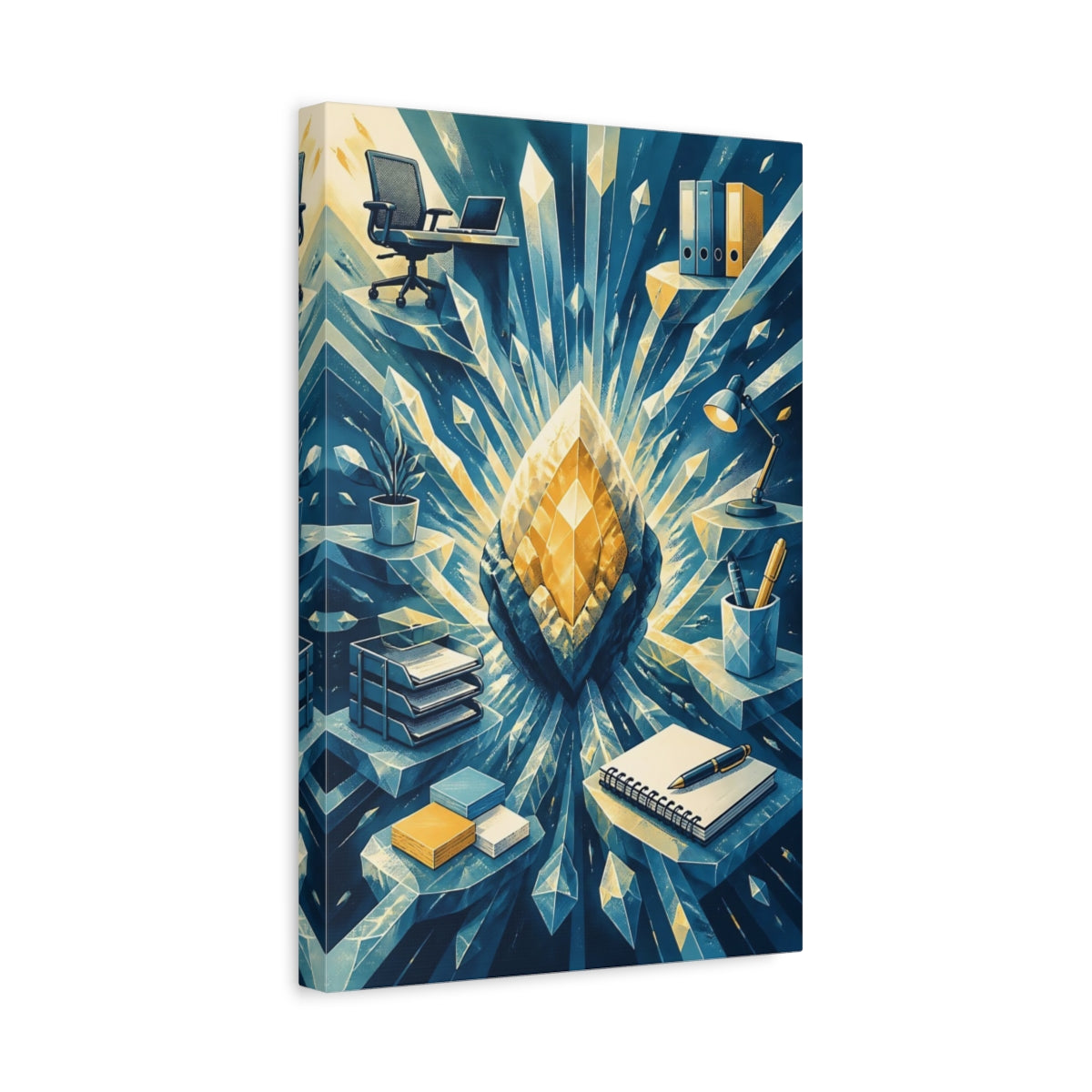 Side Mockup 4. Office Crystal Core shown as canvas print