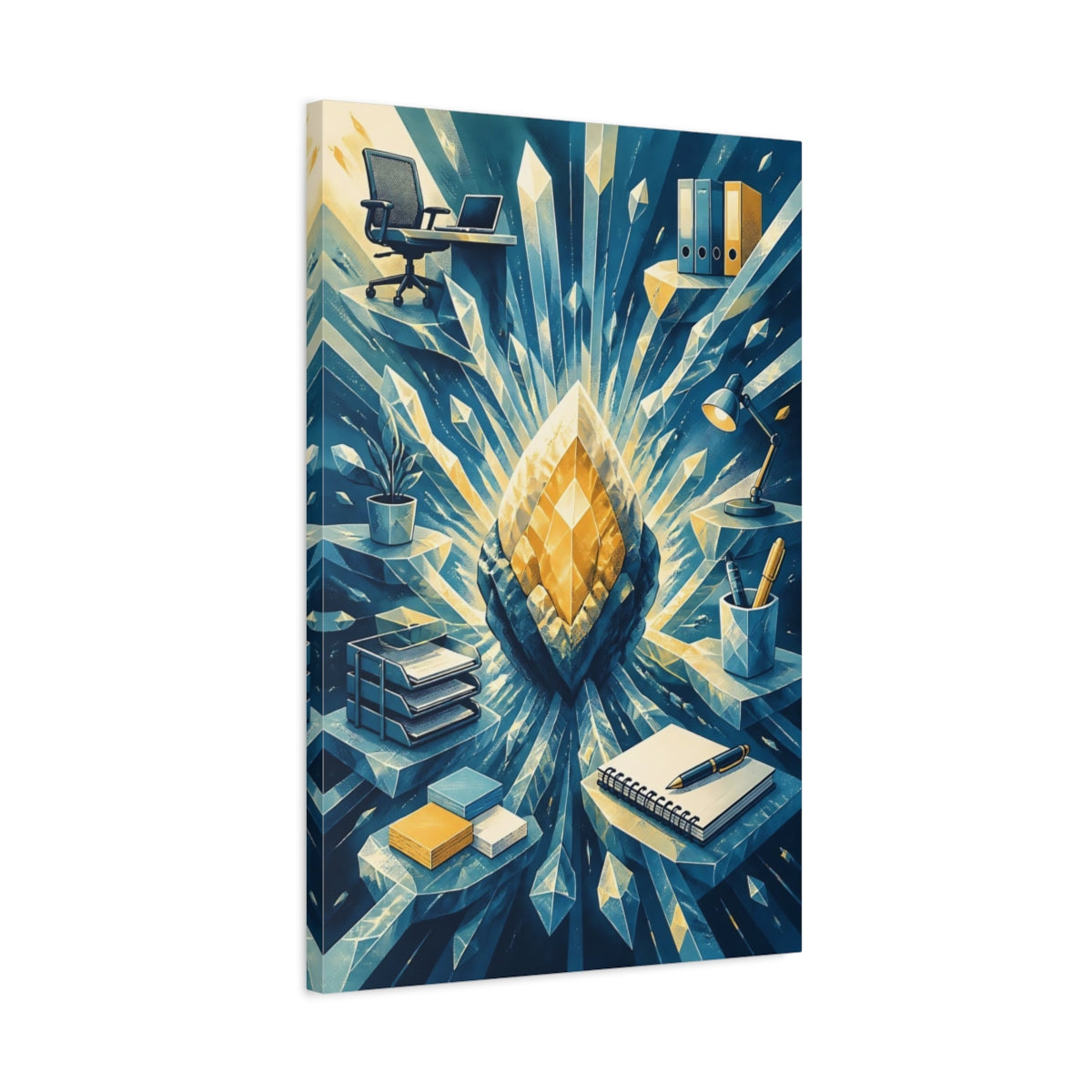 Side Mockup 2. Office Crystal Core shown as canvas print
