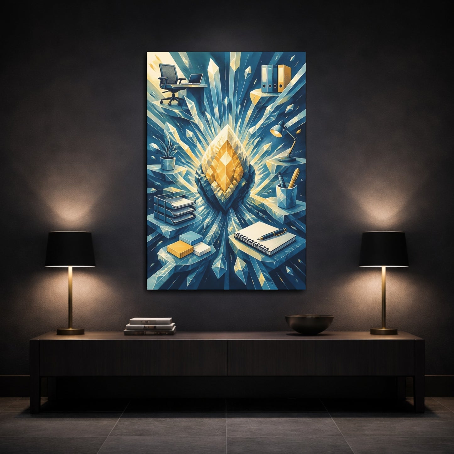 Mockup 3. Office Crystal Core shown as canvas print