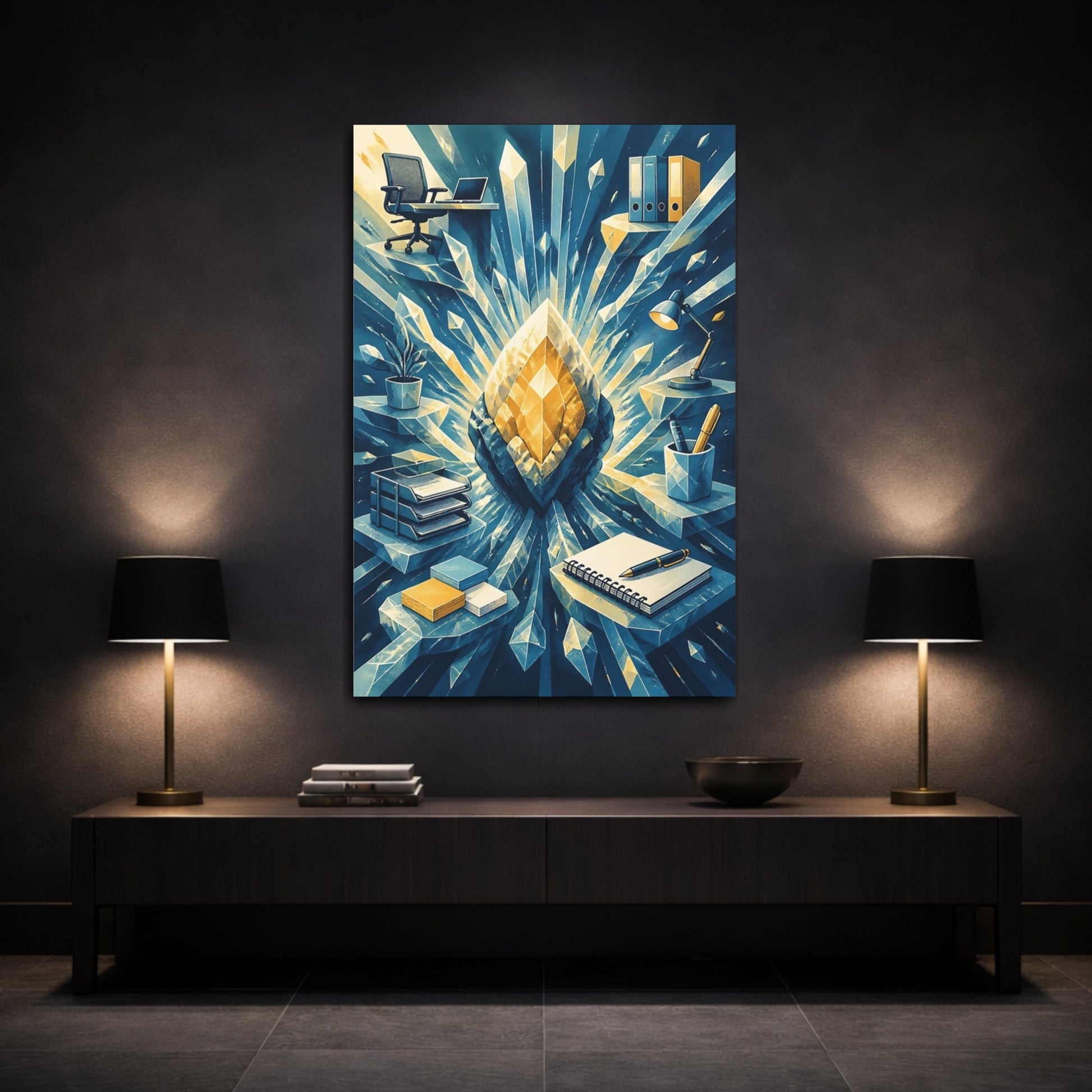 Mockup 3. Office Crystal Core shown as canvas print
