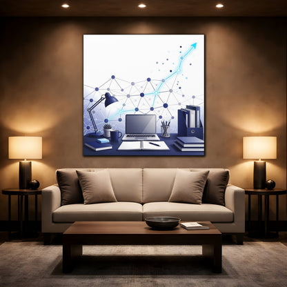 Mockup 2. Office Desk Network shown as canvas print