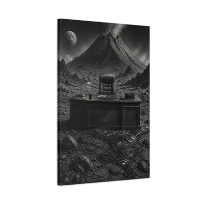 Main Mockup. Office Desk On Moon shown as canvas print