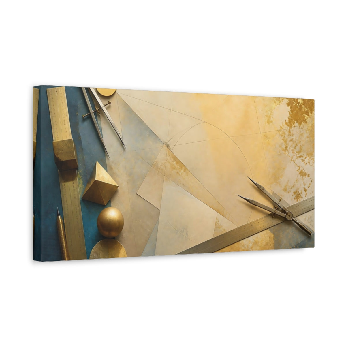 Side Mockup 3. Office Drafting Tools shown as canvas print