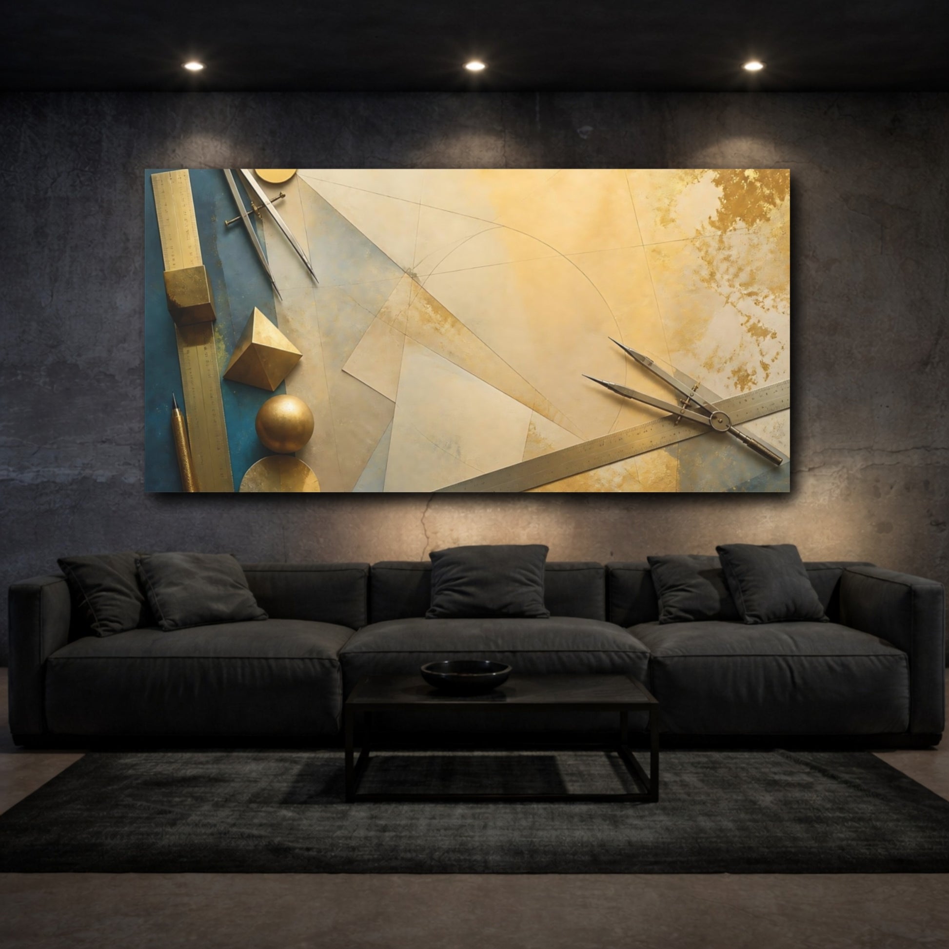 Mockup 3. Office Drafting Tools shown as canvas print