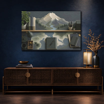Mockup 4. Office Mountain Topography shown as canvas print