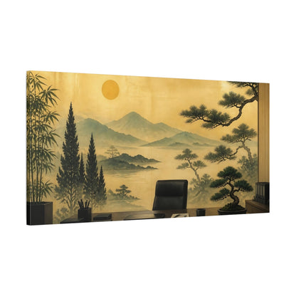 Main Mockup. Office Pine Landscape shown as canvas print