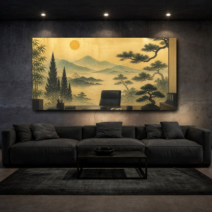 Mockup 3. Office Pine Landscape shown as canvas print