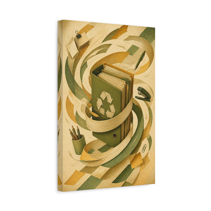 Side Mockup 4. Office Recycle File Binder shown as canvas print