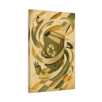 Side Mockup 3. Office Recycle File Binder shown as canvas print