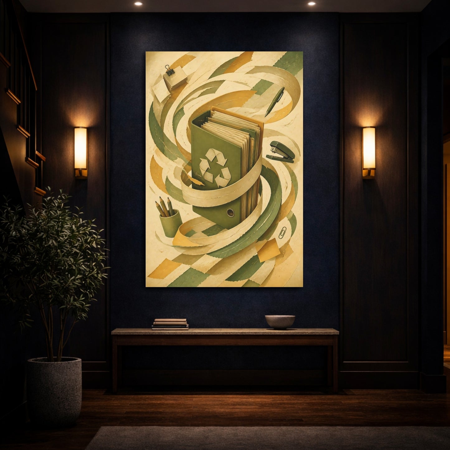 Mockup 4. Office Recycle File Binder shown as canvas print