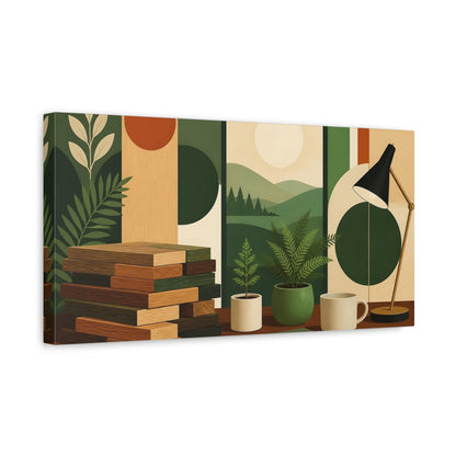 Side Mockup 3. Office Timber Stack shown as canvas print