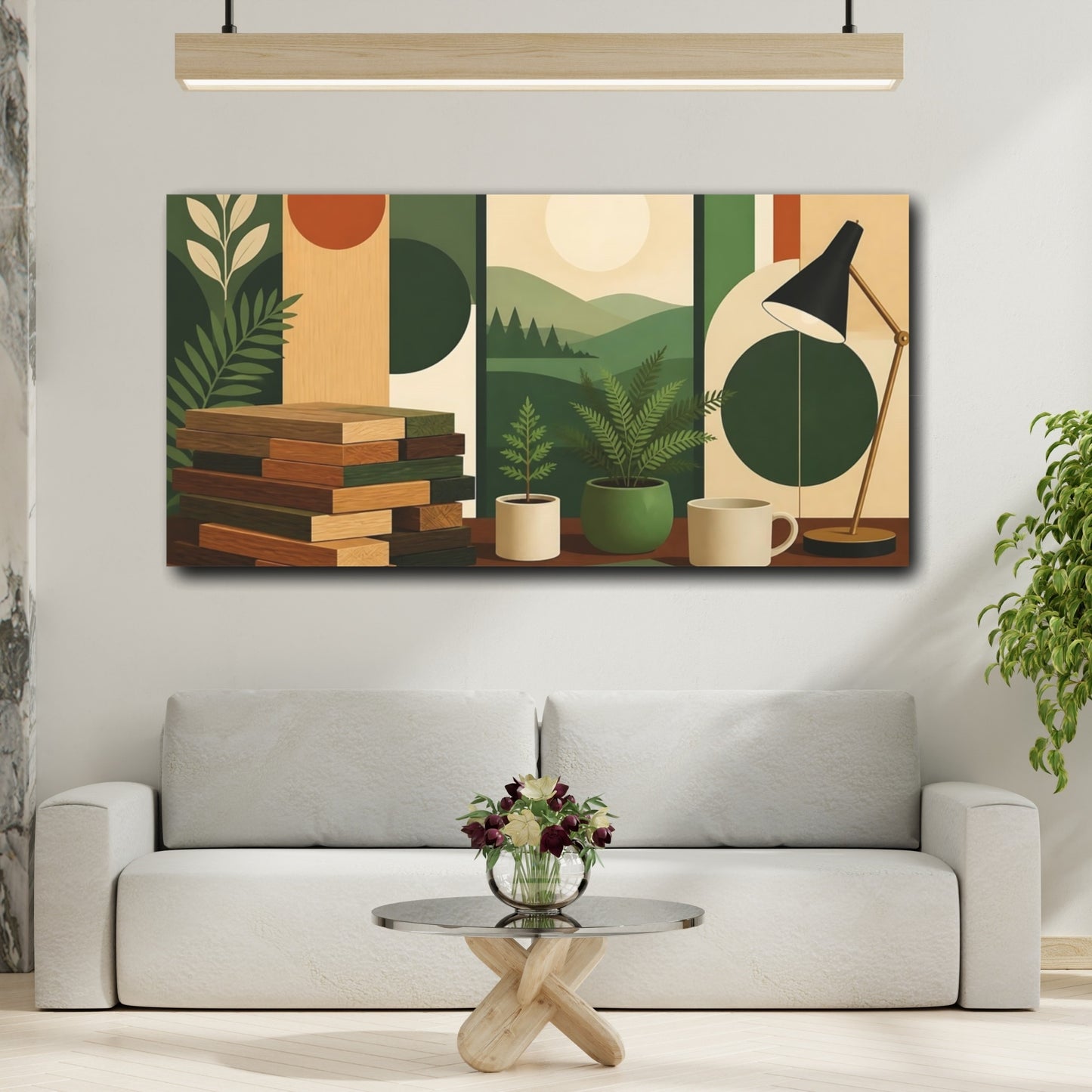 Mockup 2. Office Timber Stack shown as canvas print