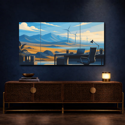 Mockup 4. Office Wind Turbine View shown as canvas print