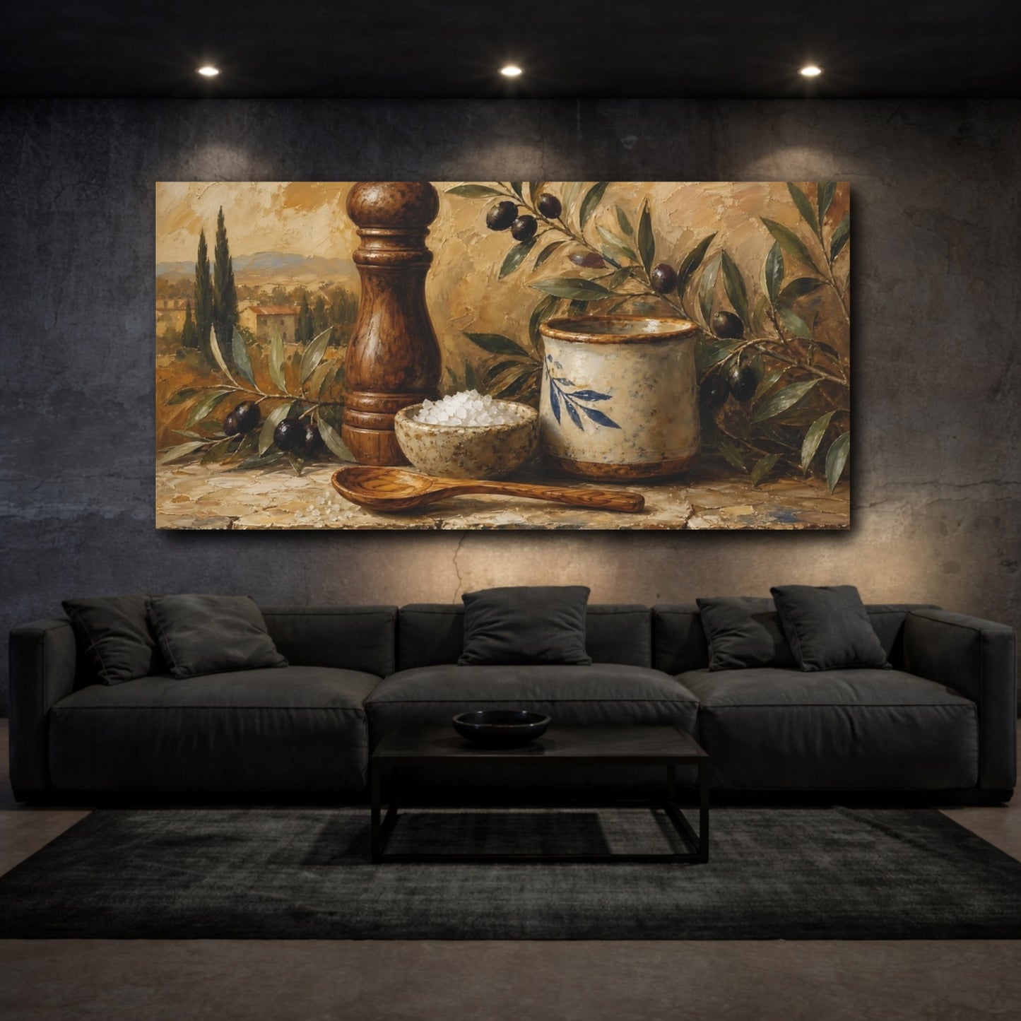 Mockup 3. Olive Branch Still Life shown as canvas print