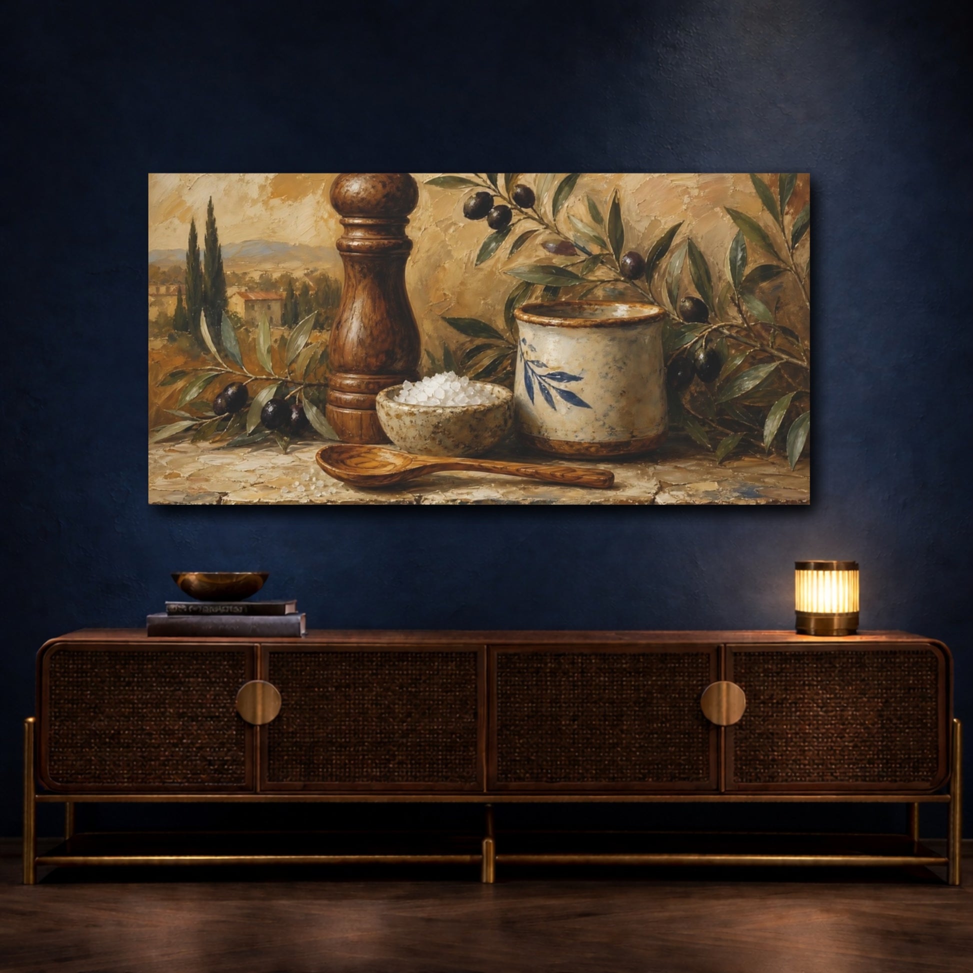 Mockup 4. Olive Branch Still Life shown as canvas print