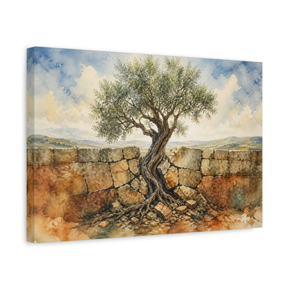 Side Mockup 4. Olive Tree Motivation shown as canvas print