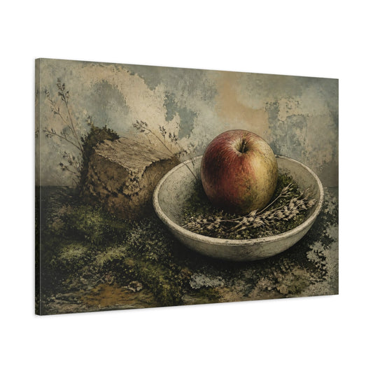 Main Mockup. One Imperfect Apple shown as canvas print