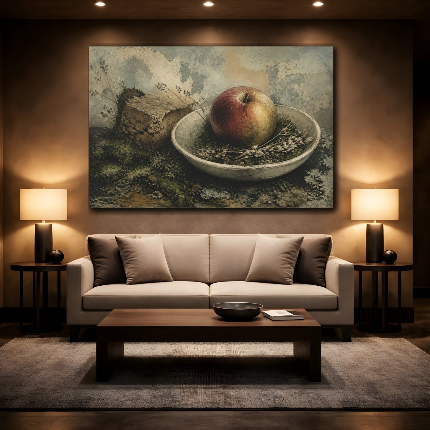 Mockup 2. One Imperfect Apple shown as canvas print