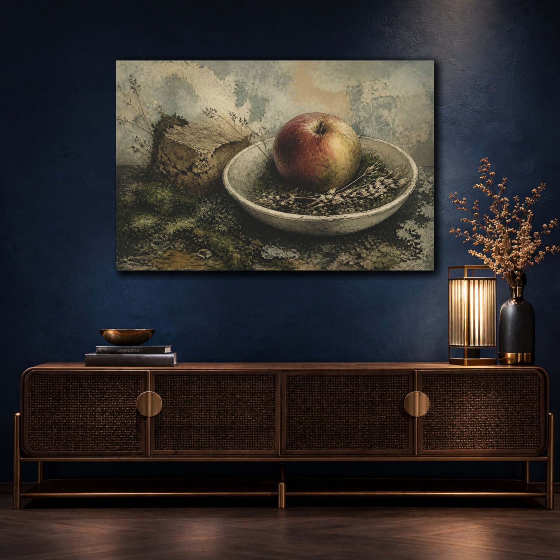 Mockup 4. One Imperfect Apple shown as canvas print