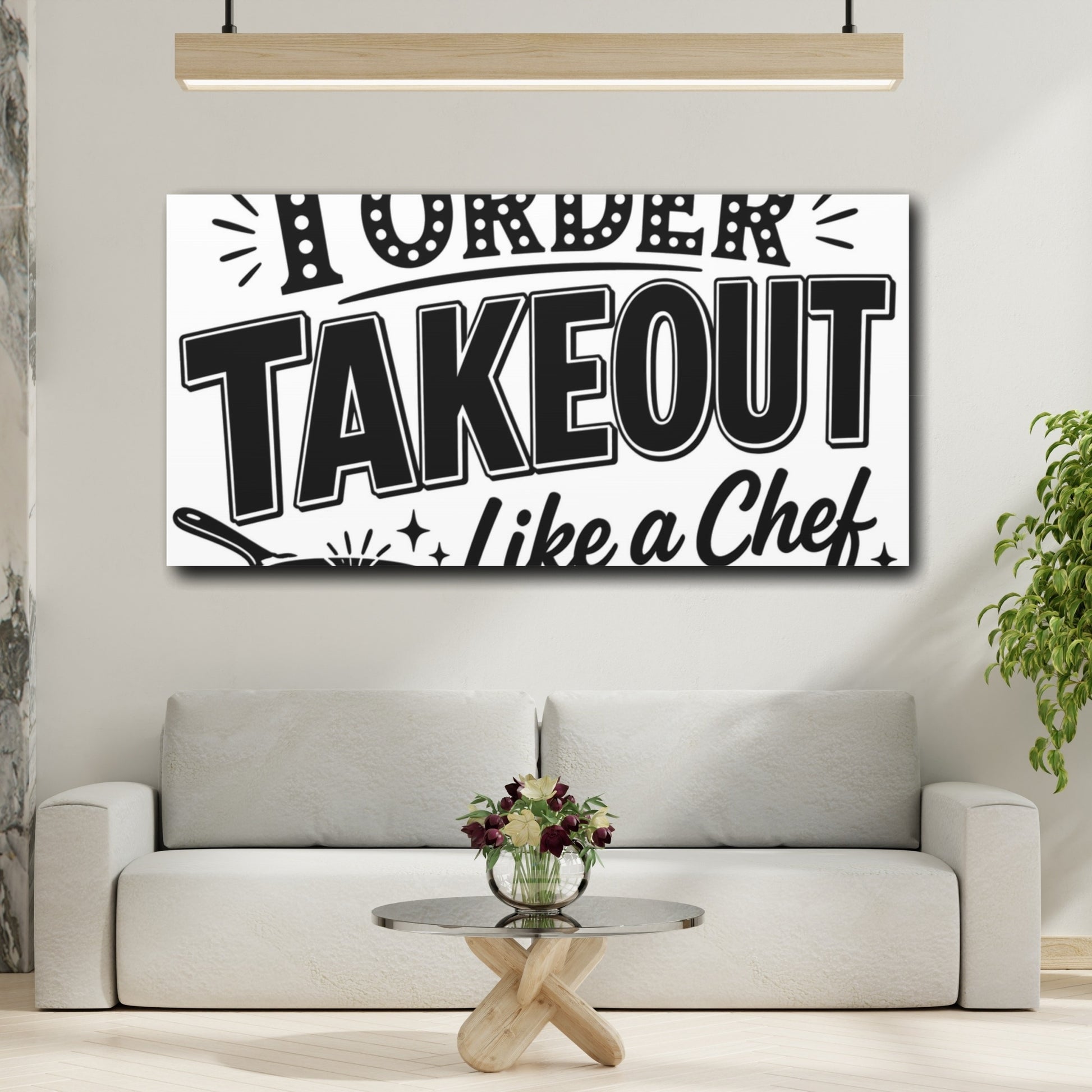 Mockup 2. Order Takeout Like A Chef shown as canvas print