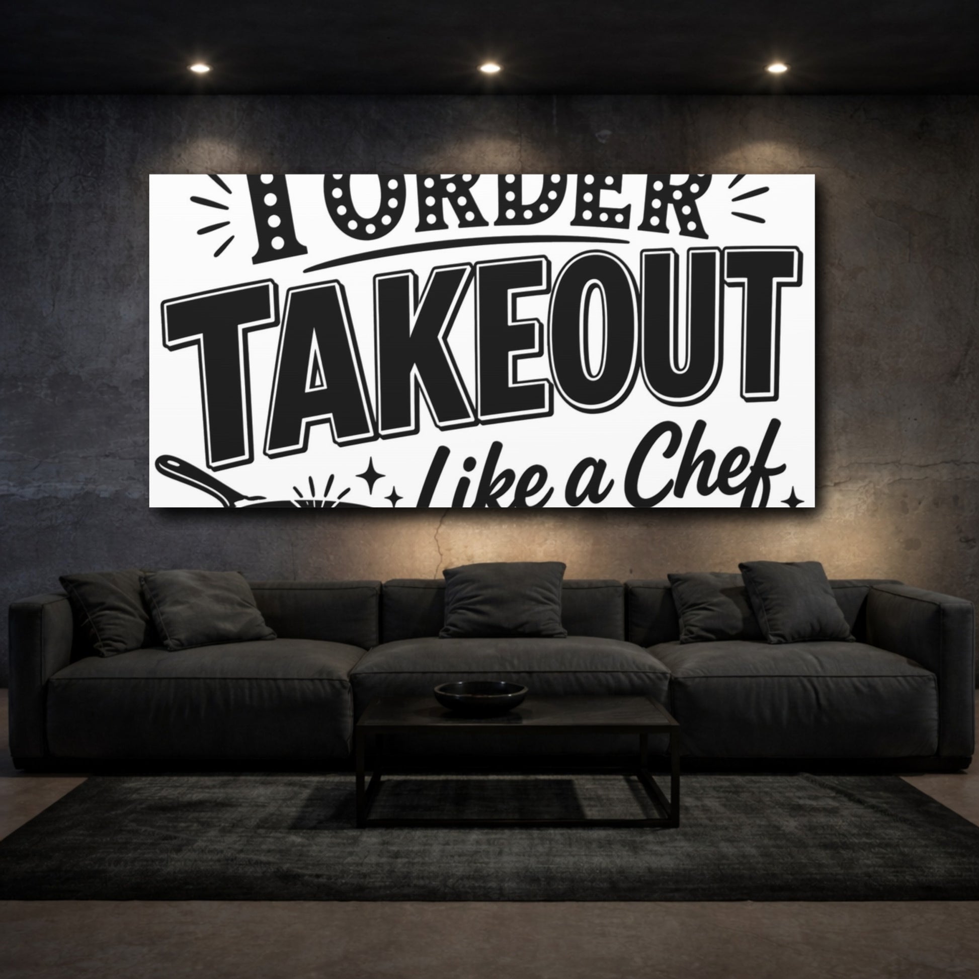 Mockup 3. Order Takeout Like A Chef shown as canvas print
