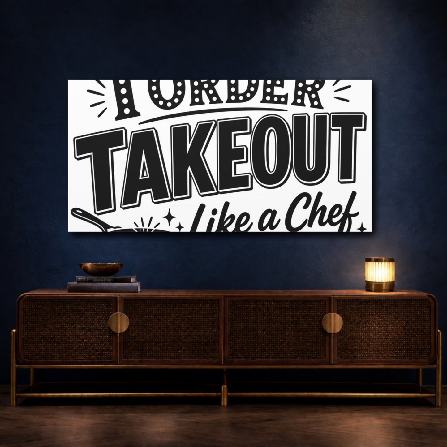 Mockup 4. Order Takeout Like A Chef shown as canvas print