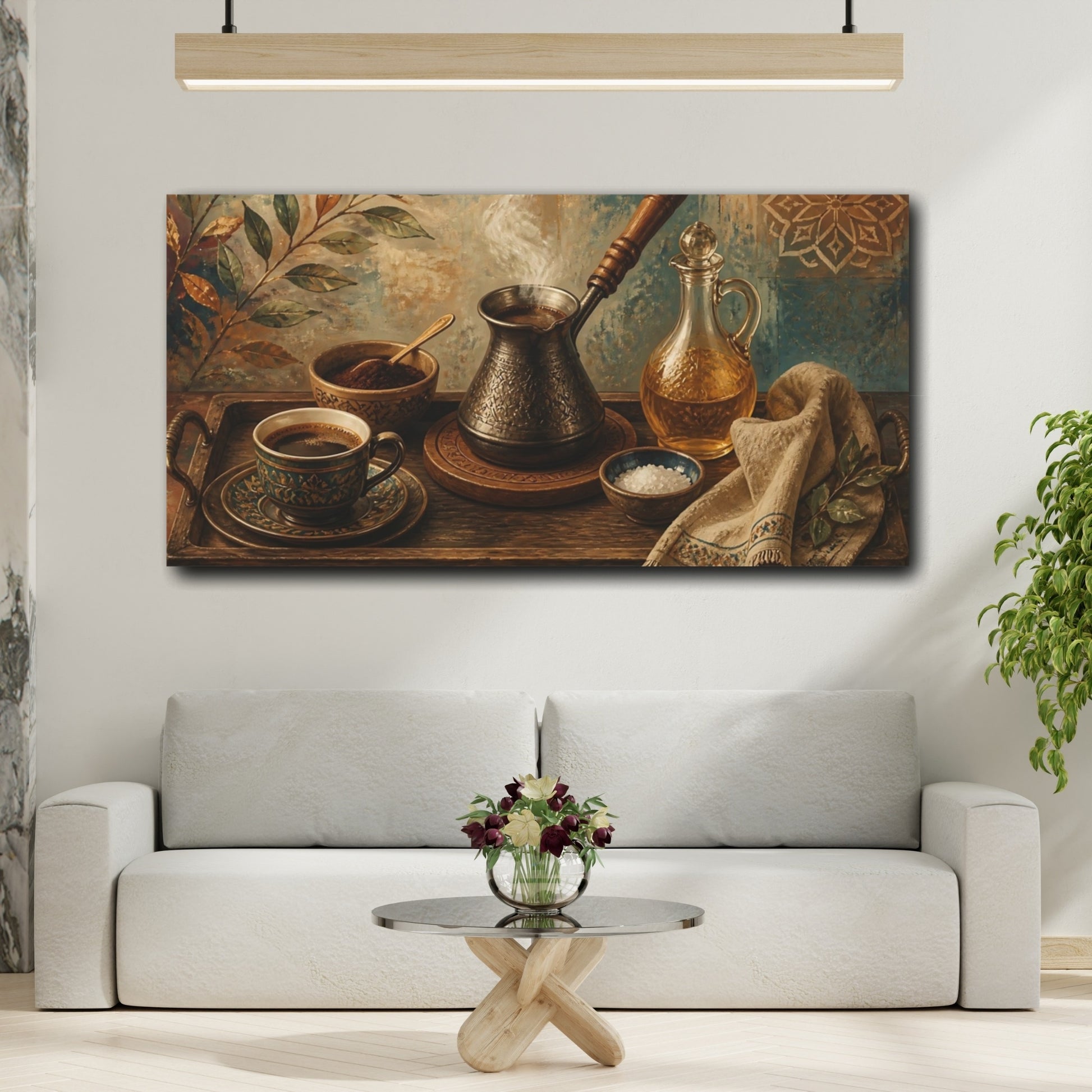Mockup 2. Ornate Coffee Tray shown as canvas print