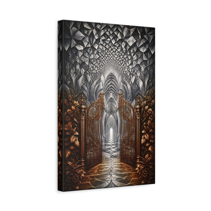 Side Mockup 4. Ornate Gate Illusion shown as canvas print