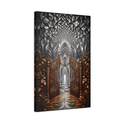 Side Mockup 3. Ornate Gate Illusion shown as canvas print
