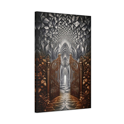 Side Mockup 2. Ornate Gate Illusion shown as canvas print