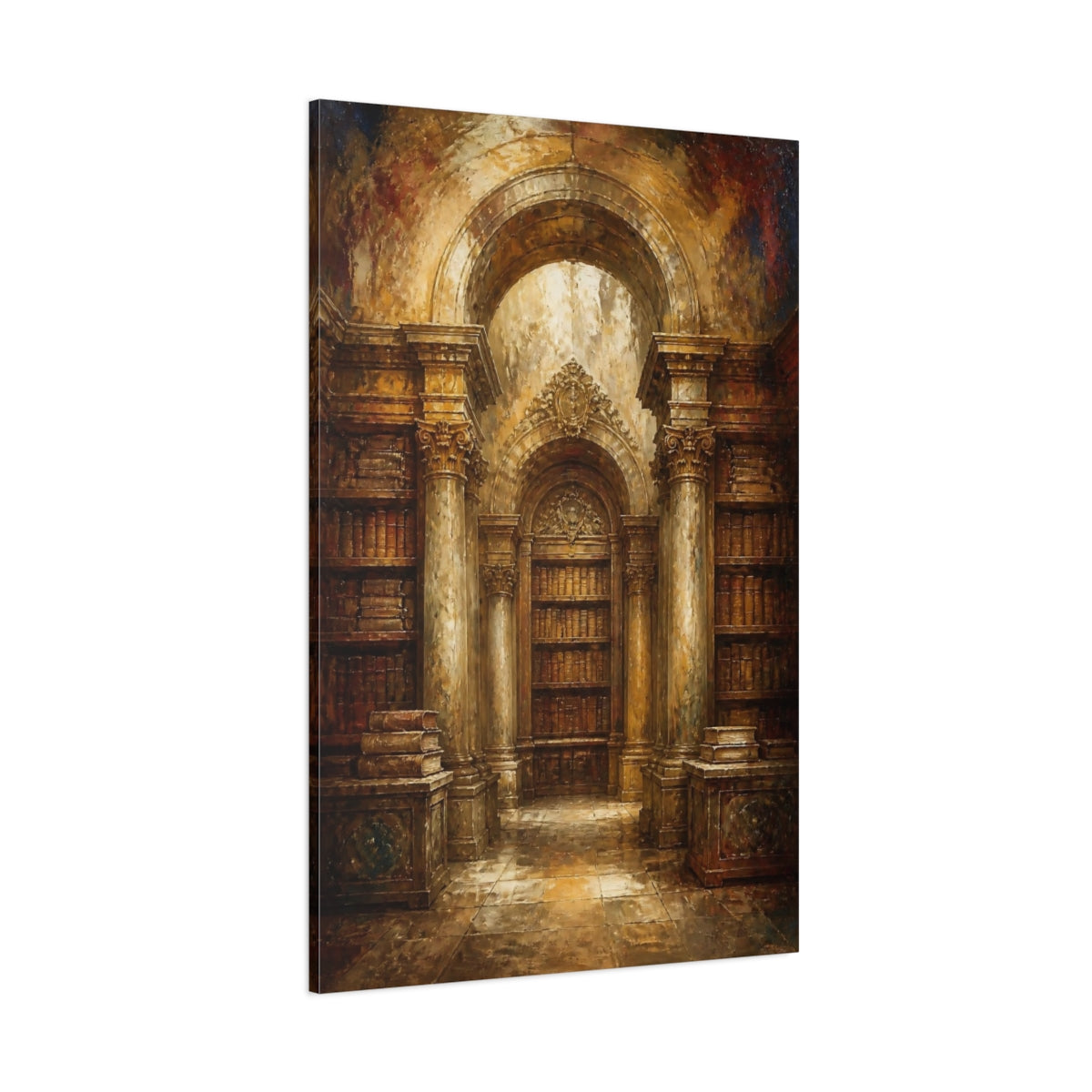 Side Mockup 1. Ornate Library Archway shown as canvas print
