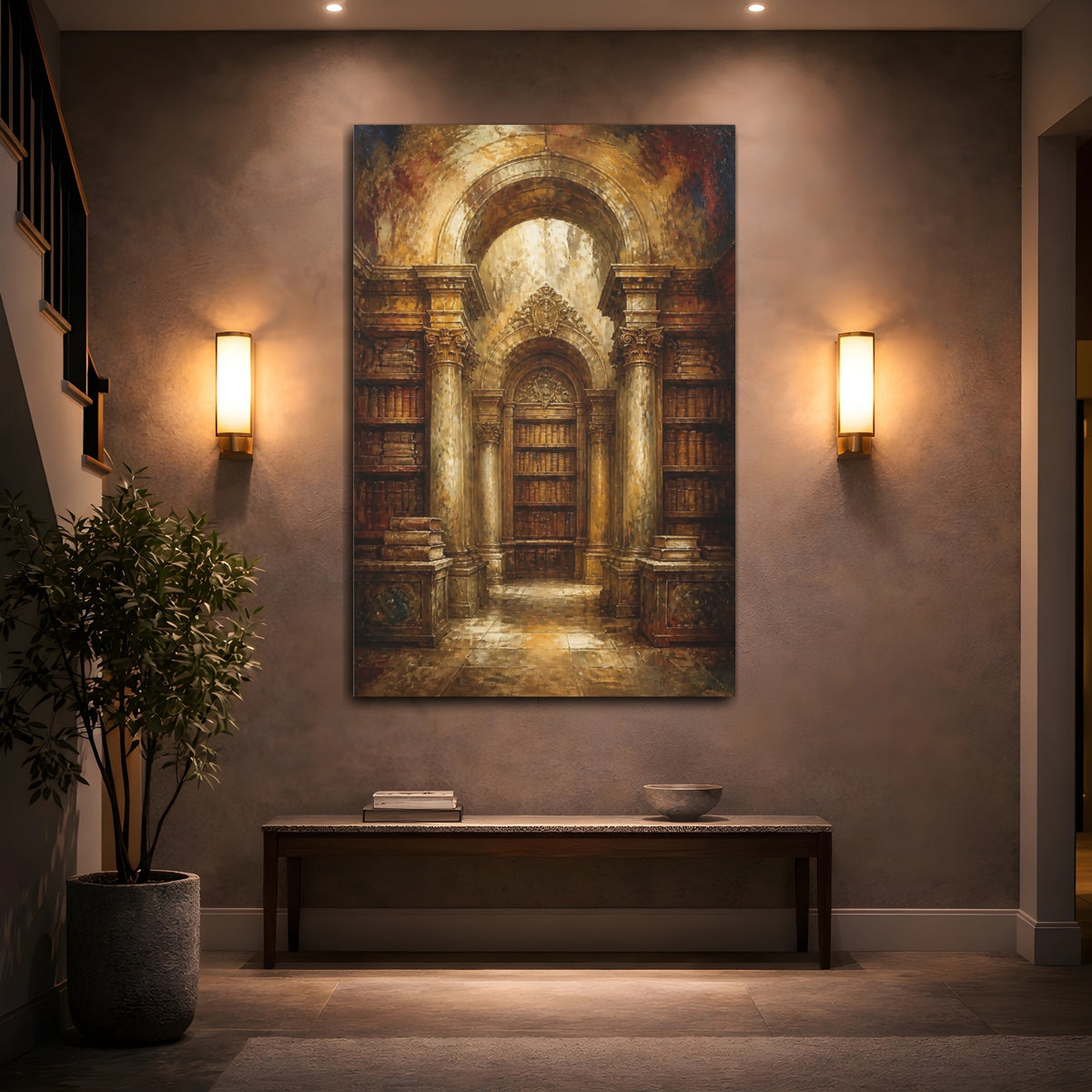 Mockup 2. Ornate Library Archway shown as canvas print