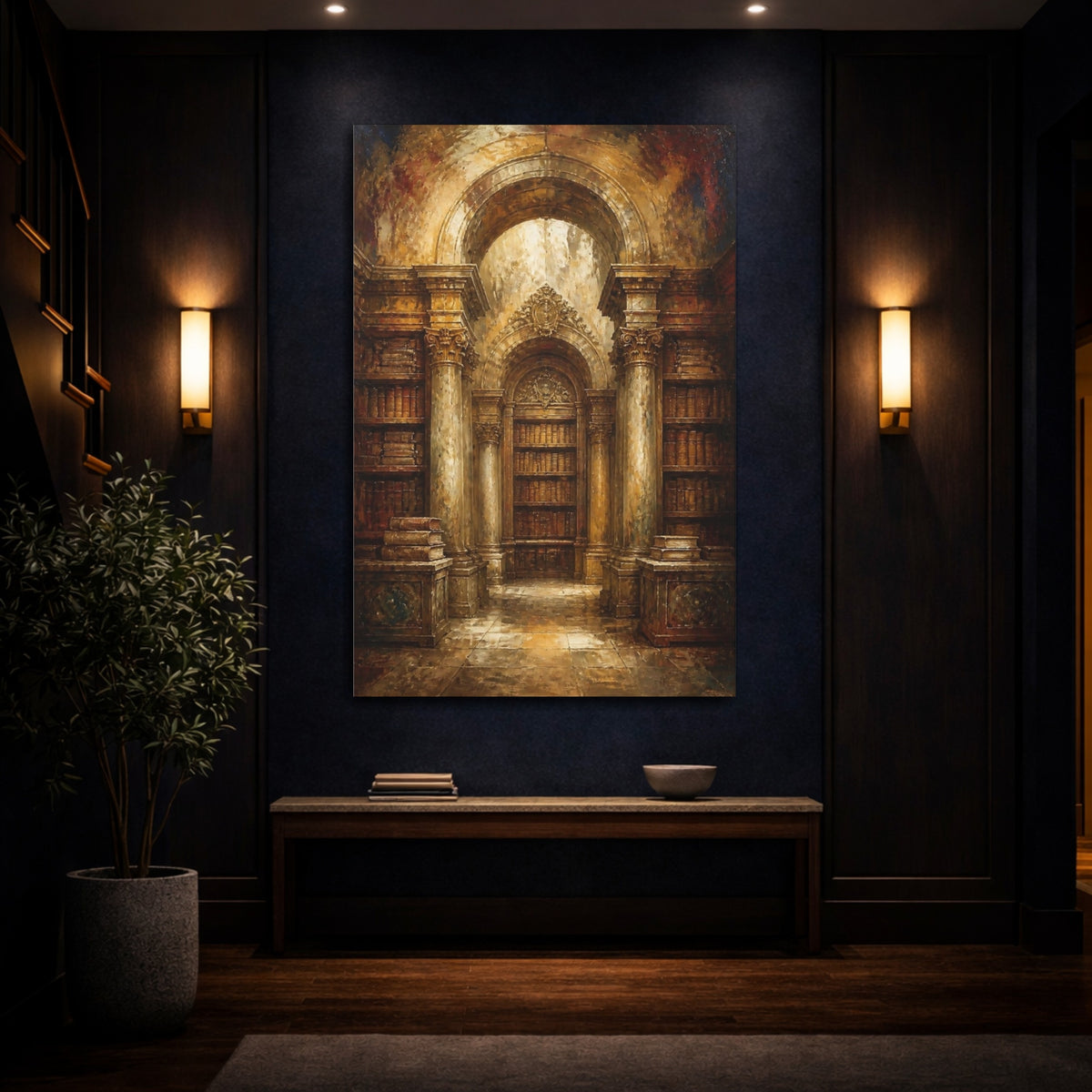 Mockup 4. Ornate Library Archway shown as canvas print