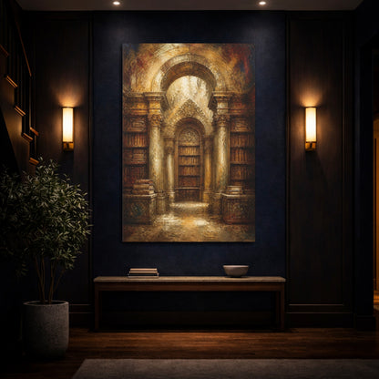 Mockup 4. Ornate Library Archway shown as canvas print