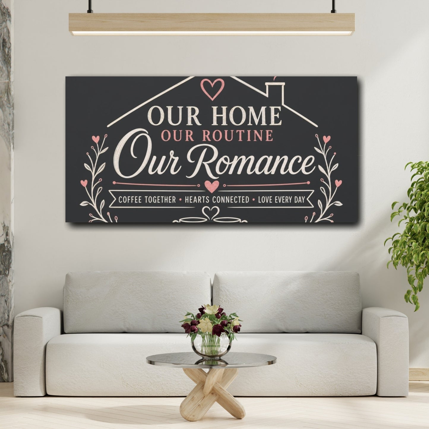 Mockup 2. Our Home Our Romance shown as canvas print