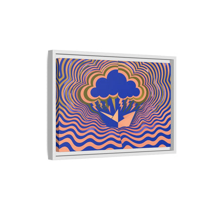 Side Mockup 4. Paper Boat Thundercloud shown as framed canvas print