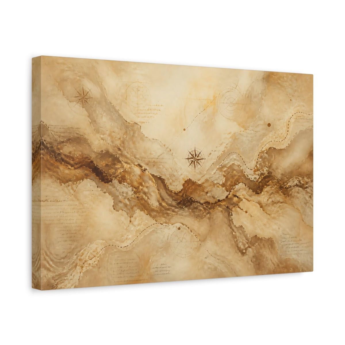 Side Mockup 4. Parchment Map Path shown as canvas print