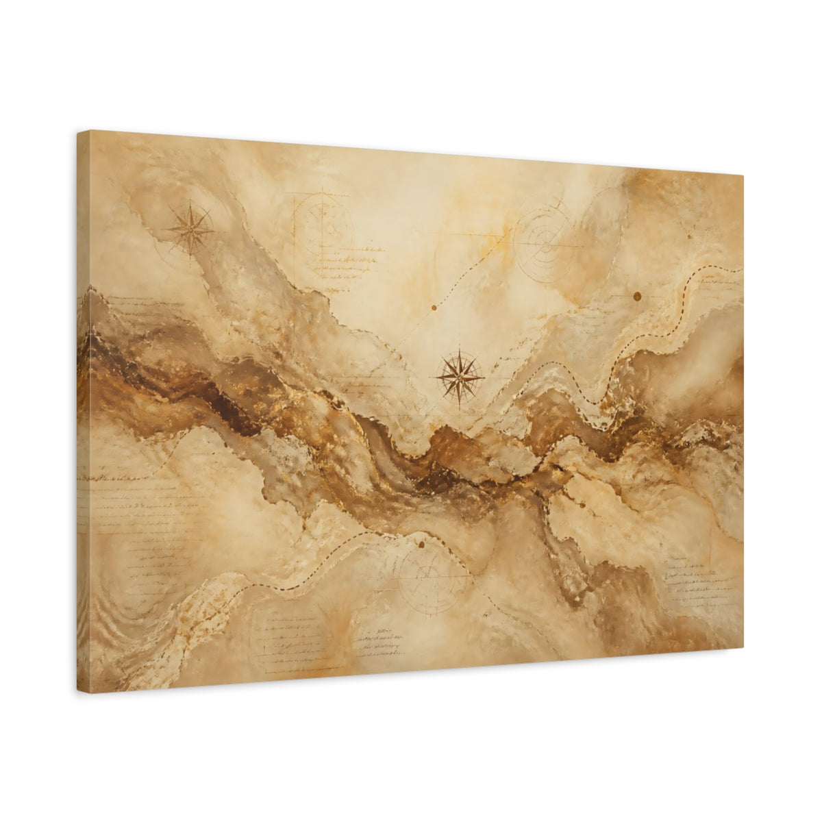 Side Mockup 2. Parchment Map Path shown as canvas print