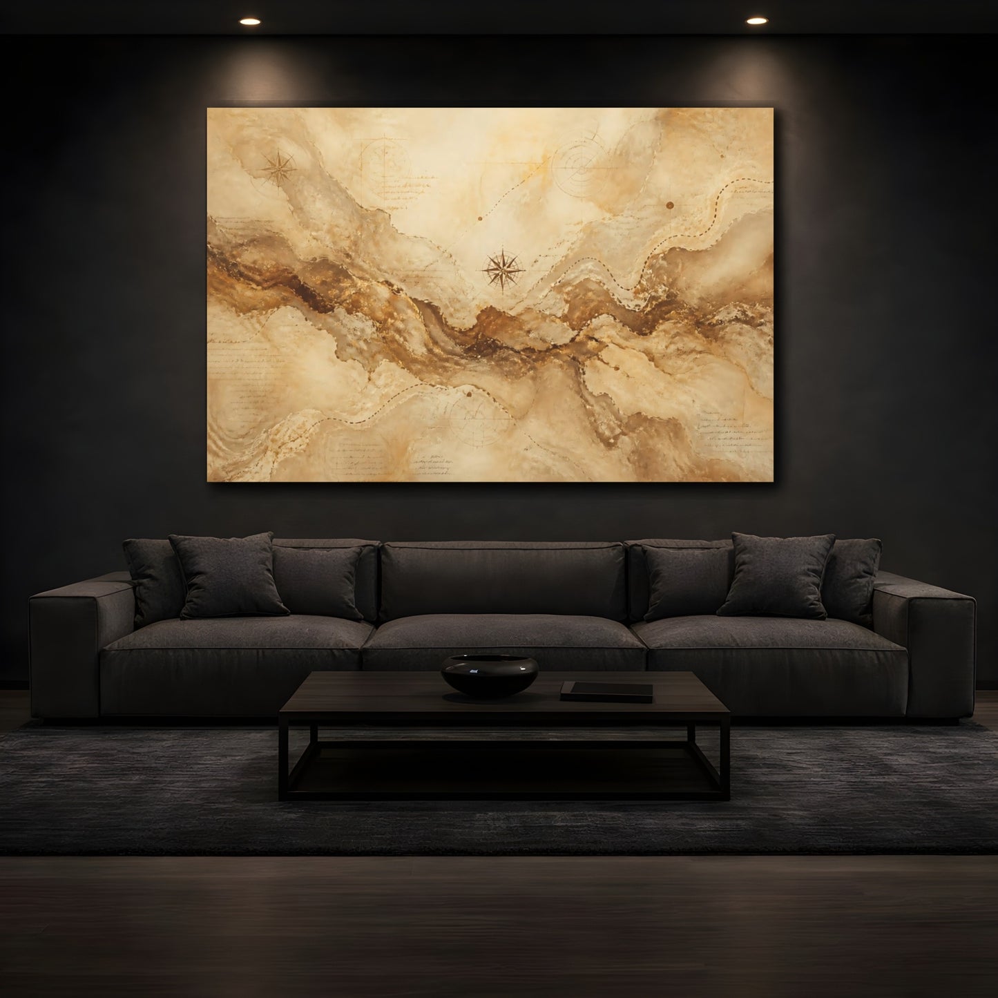 Mockup 3. Parchment Map Path shown as canvas print