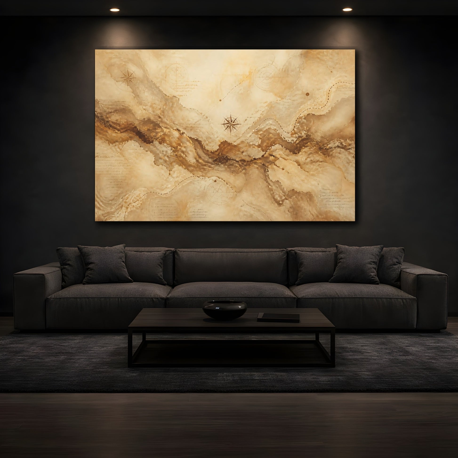 Mockup 3. Parchment Map Path shown as canvas print