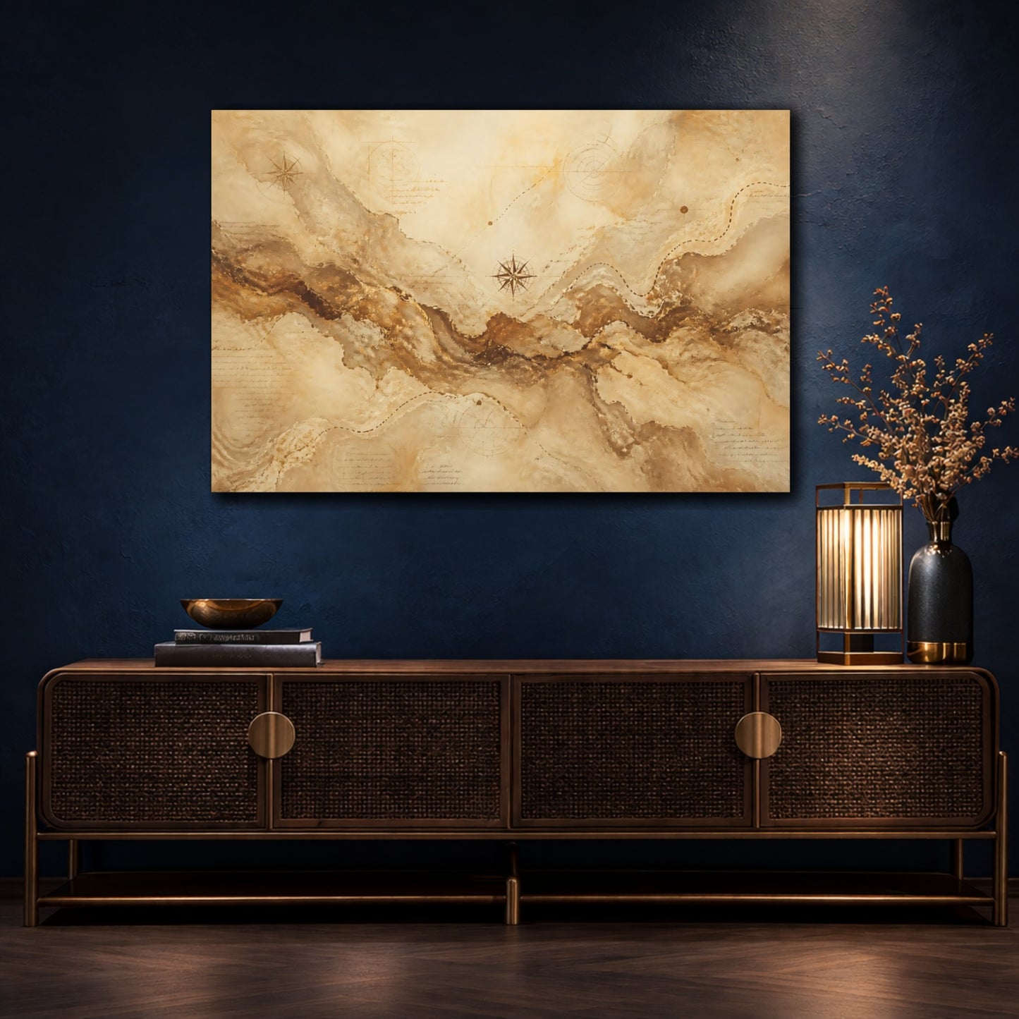 Mockup 4. Parchment Map Path shown as canvas print