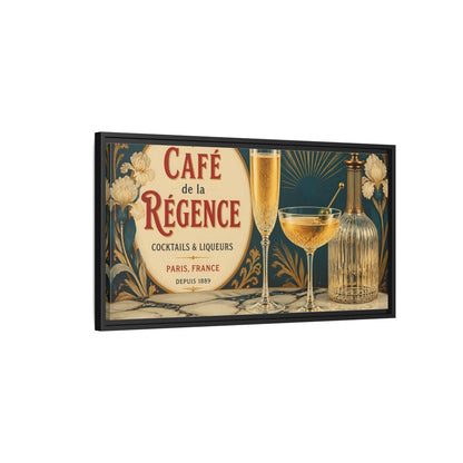 Side Mockup 2. Paris Cocktail Bar Still Life shown as framed canvas print